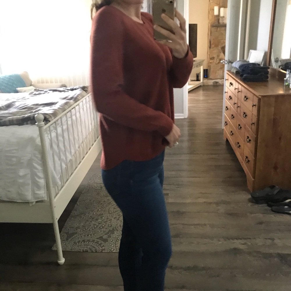 LOFT Rust Orange Crewneck Sweater - Picture 8 of 8